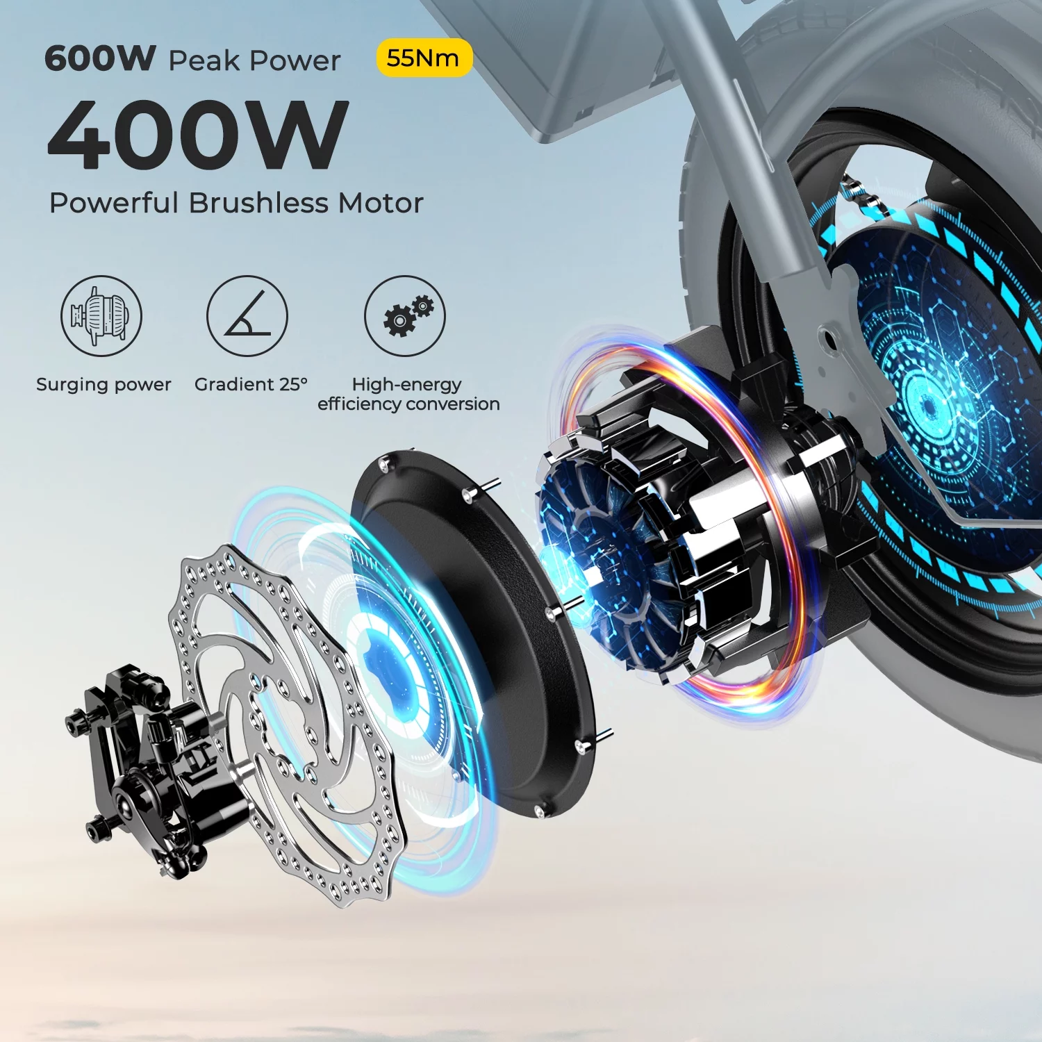 Sohamo 36V 10Ah Foldable Electric Bike w/Throttle, 400W Motor Electric Motorcycle for Adults, Mini Ebike for Teens and Adults over 14 years of age