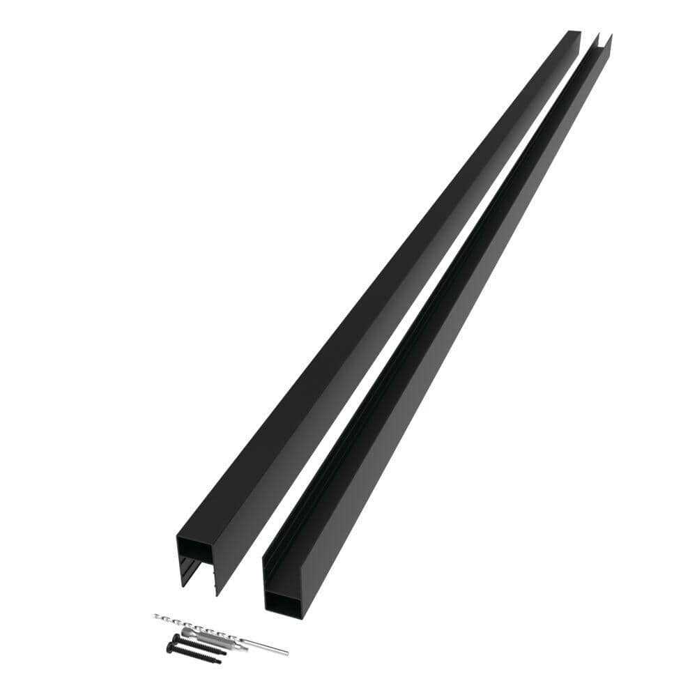 Freedom Alloy Mixed Material 6-ft H x 5-in W Matte Black Aluminum Privacy Fence Rail 73047660