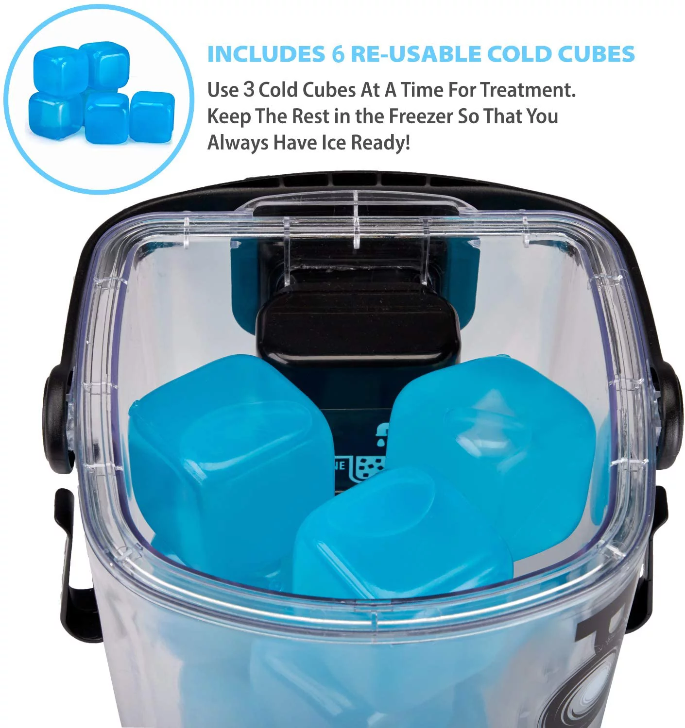 Cold Water Therapy System Kit by Polar Vortex - Ice Circulation Machine with 3-Strap Knee/Elbow/Shoulder Wrap and 4 Cold Cubes - Cryotherapy Kit