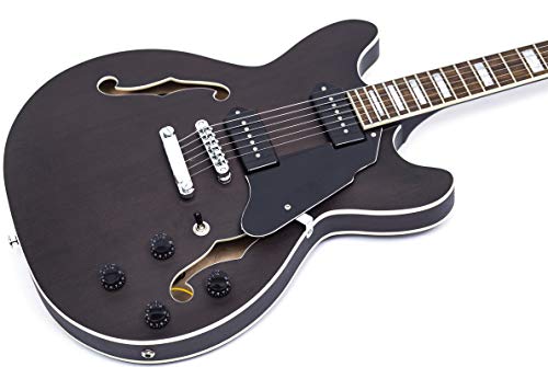 GROTE Electric Guitar Semi-Hollow Body Guitar matte finished P90 (Grey)