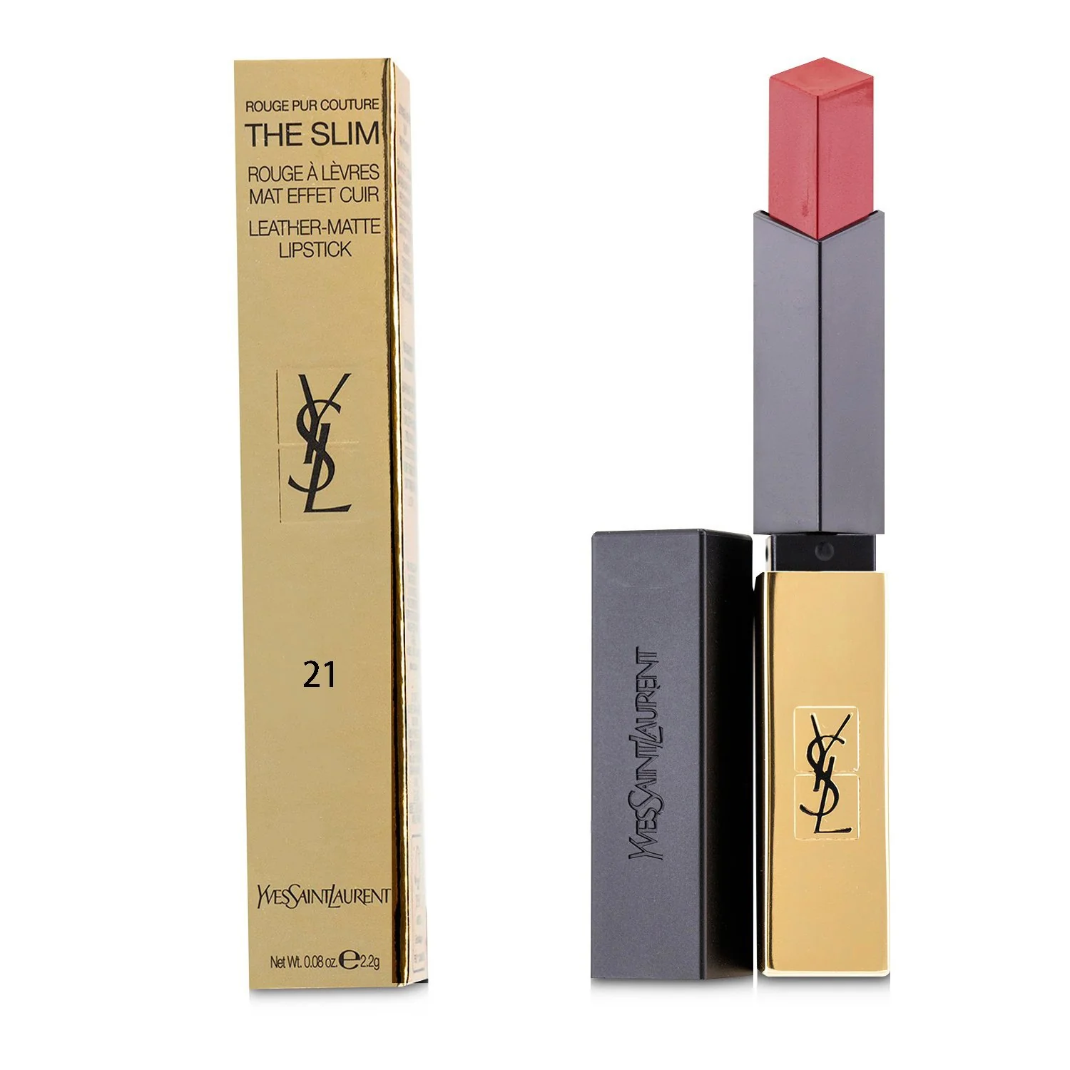 Yves Saint Laurent Rouge Pur Couture The Slim Leather Matte Lipstick - # 32 Rouge Rage  2.2g/0.08oz