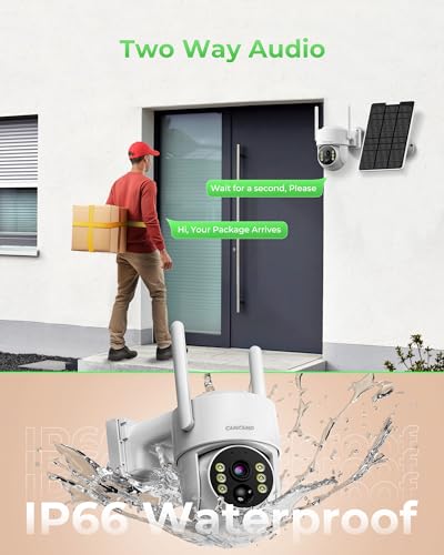 CAMCAMP Solar Security Cameras Wireless Outdoor with 10" Monitor, 10CH NVR 2K Solar Home Security Camera System with 360° Color Night Vision