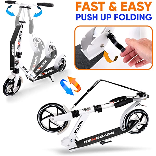 Hurtle Scooter &ndash; Scooter for Teenager &ndash; Kick Scooter &ndash; 2 Wheel Scooter with Adjustable T-Bar Handlebar &ndash