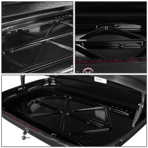 Heavy Duty Rooftop Cargo Carrier ABS Lockable Car Roof Rack Cargo Carrier, Capacity 110 LBS, 53 X 34 X 15 Inches, Black