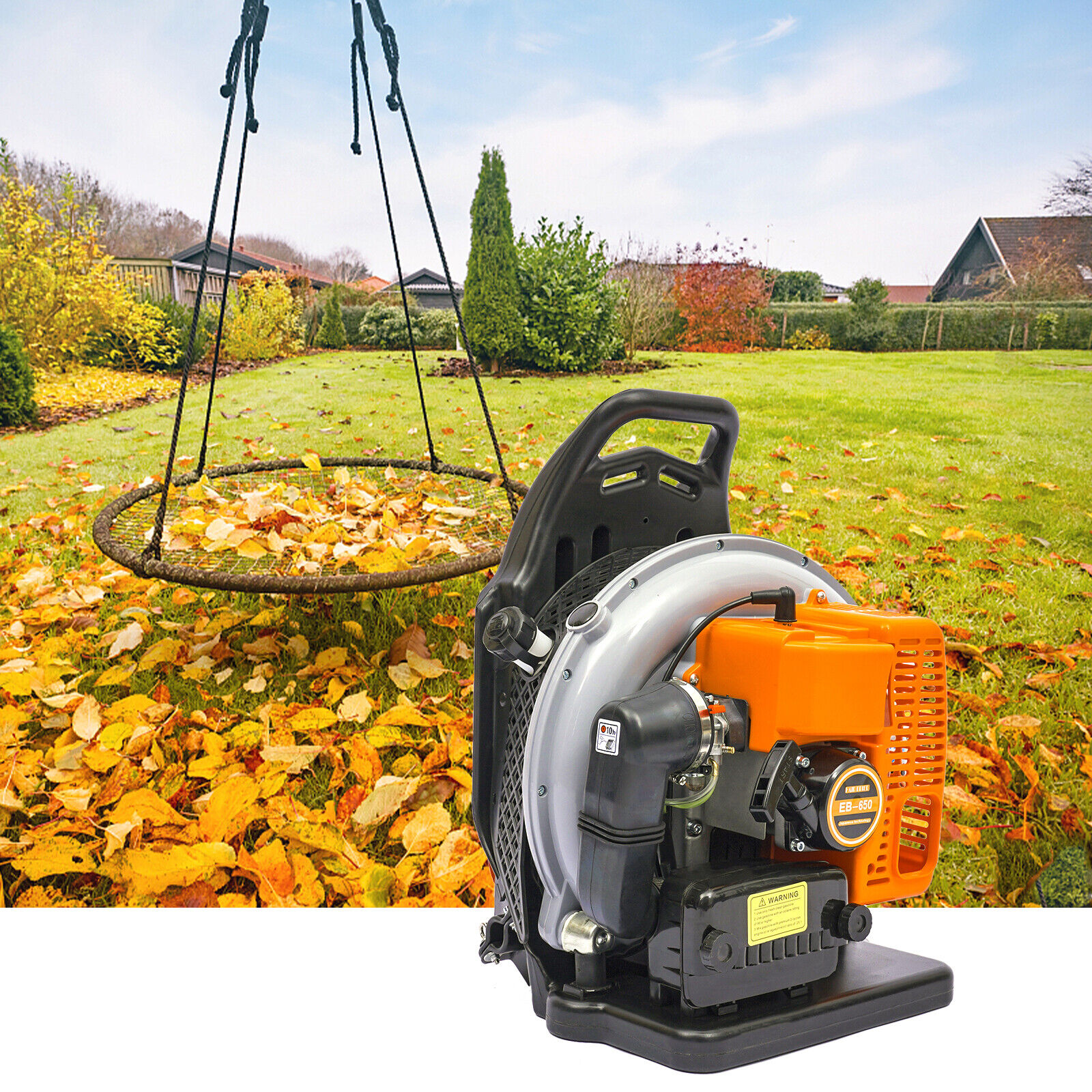 65CC 3.6HP Backpack Leaf Blower,2-Cycle Portable Backpack Blower Gas Powered, 635-CFM, Powerful Clearing Performance & Ergonomic Harness System