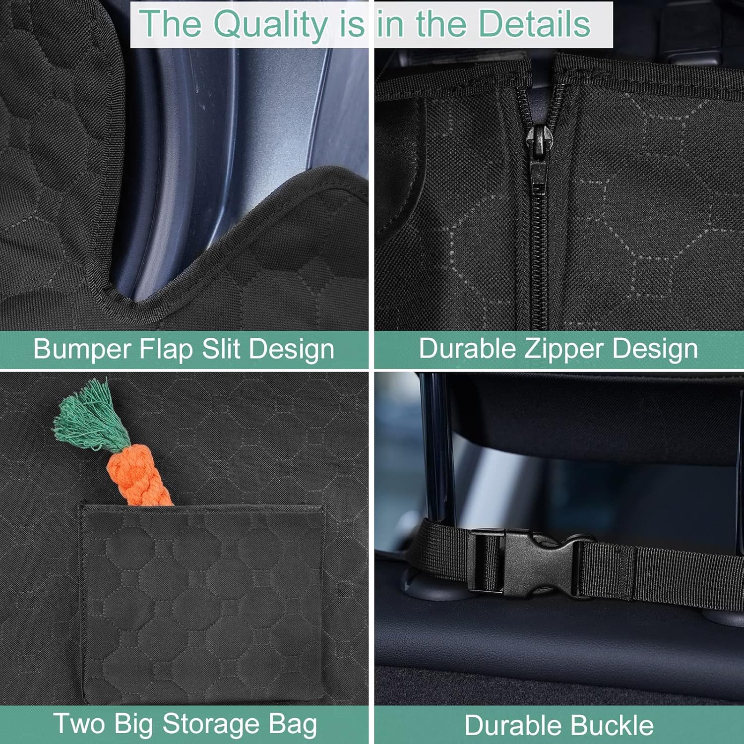 Mancro SUV Cargo Liner for Dogs, Waterproof Dog Cargo Liner for SUV Dog Seat Cover Mat with Zippers and 2 Large Pockets