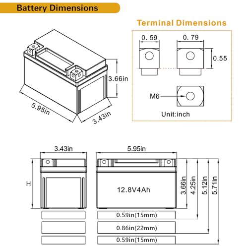 Weize Lithium YTX30L-BS, 700A Lithium LiFePO4 YTX30L Motorcycle Battery, 12V 10AH ATV, UTV, Jet Ski, Scooter, Lawn Mower, Tractor, Generator Battery