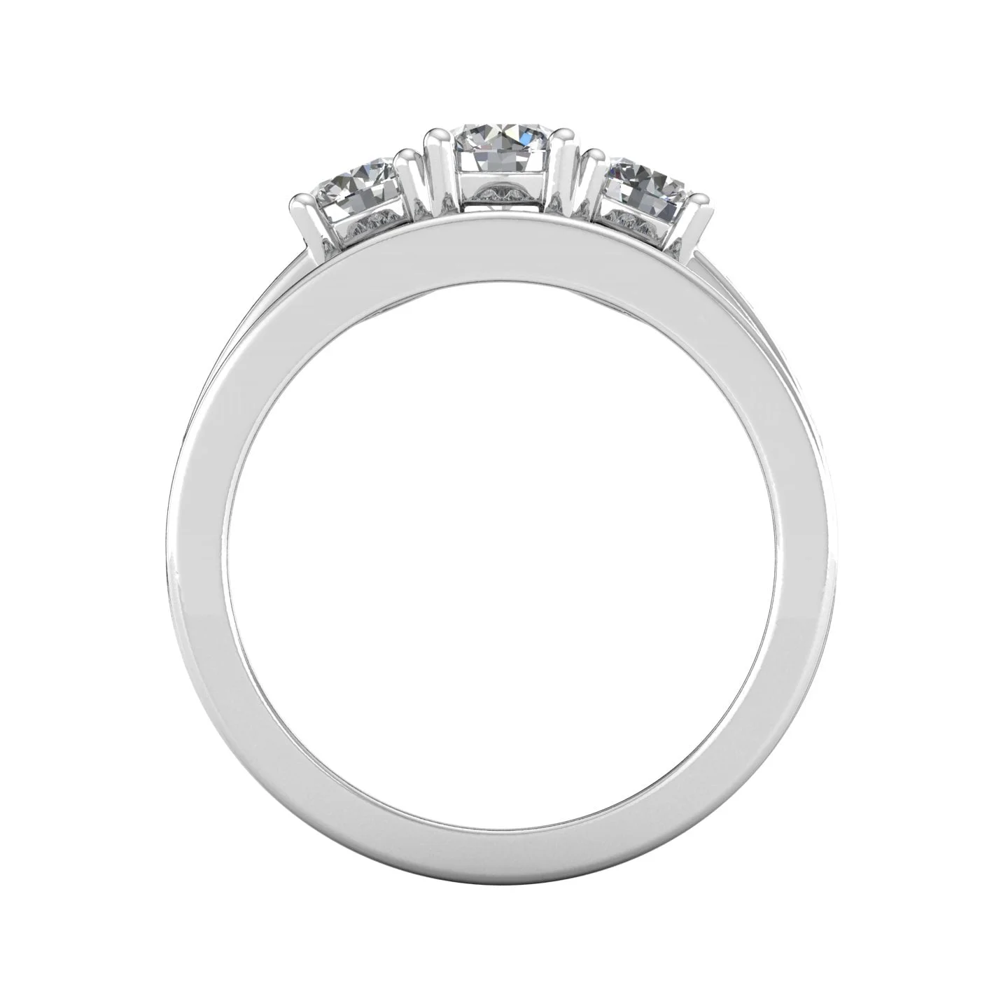 1.50Ct Round Cut Lab Grown Diamond VVS1/G-H 10k White Gold 3 Stone Ring Fine Jewelry for Women Gifts