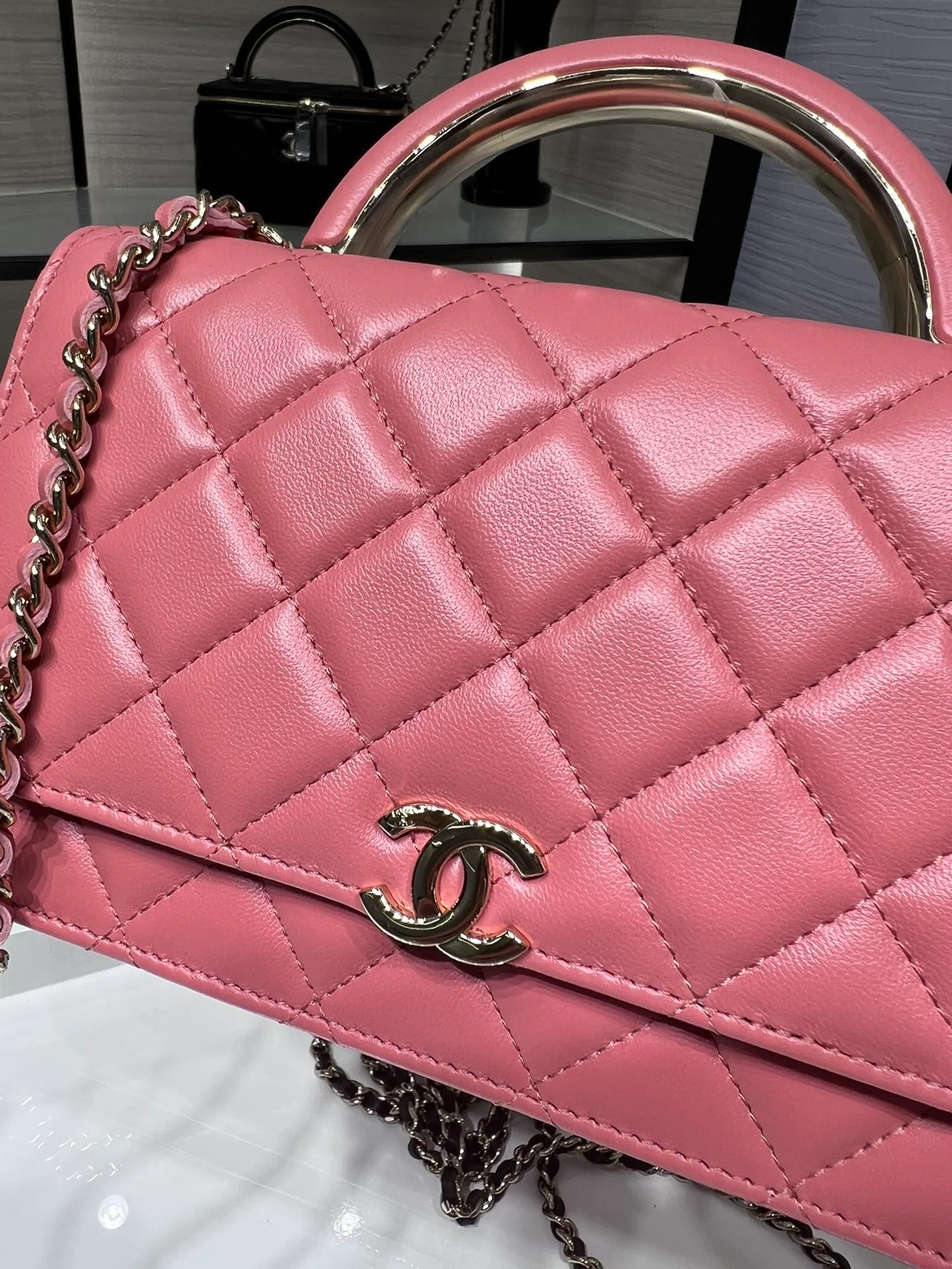 Chanel WOC 19 Chain Wallet Bag Gold Hardware Pink For Women, Women&rsquo;s Handbags, Shoulder Bags 7.5in/19cm