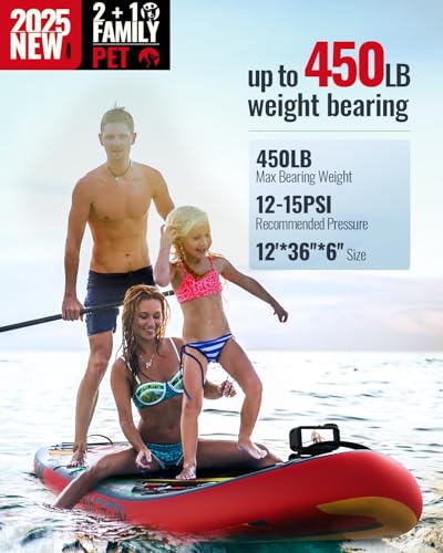 Inflatable Stand Up Paddle Board 12' with Kayak Seat & Dual Paddles &ndash