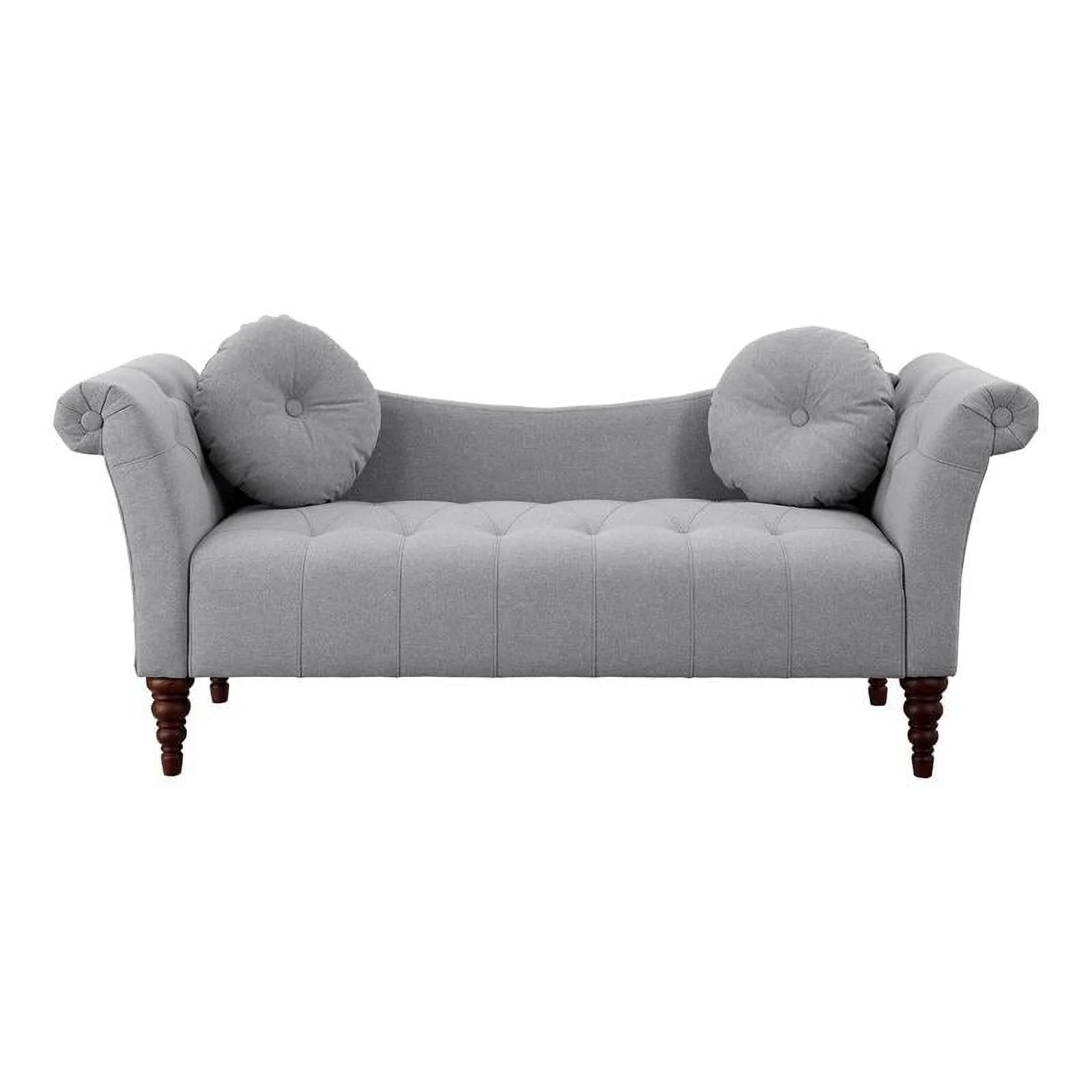 Lexicon Adira 75" Traditional Fabric Settee with 2 Pillows in Dove Gray