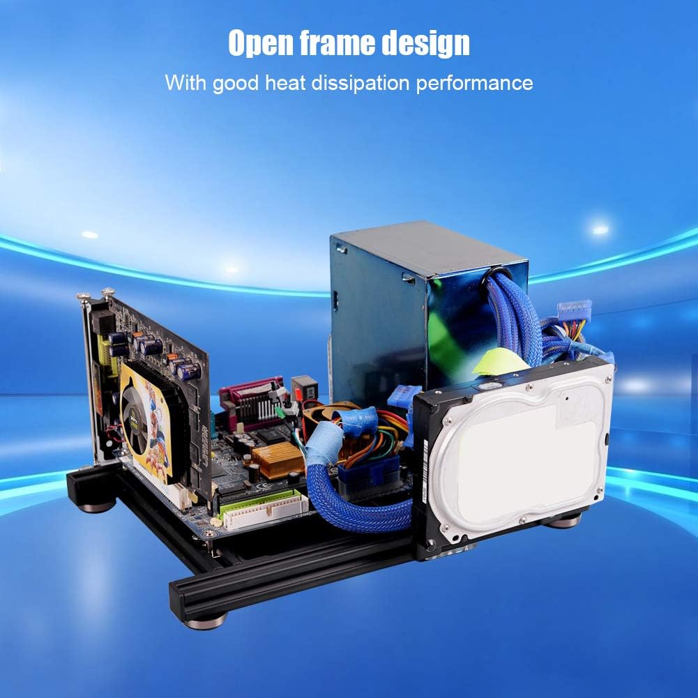 Wendry ITX Computer Open Air Case, DIY Open Aluminum Alloy Computer PC Case Chassis for ITX, Open Frame Heat Dissipation Aluminum Bracket Pack of 2
