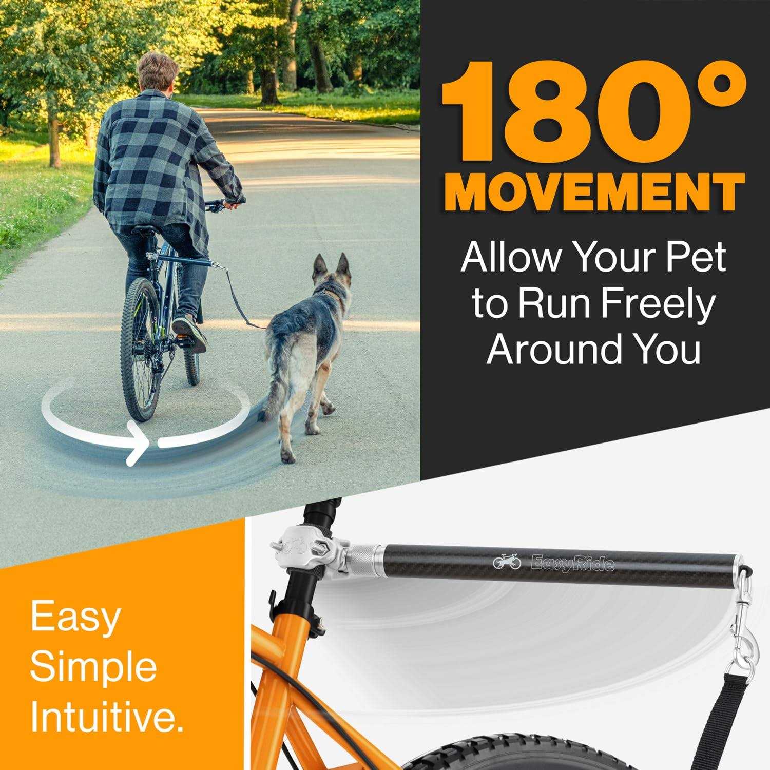 Malabi V2.0-180 Rotating Dog Bike Leash With Shock Absorbers and Quick Attach Mechanism - Pet Supplies online store