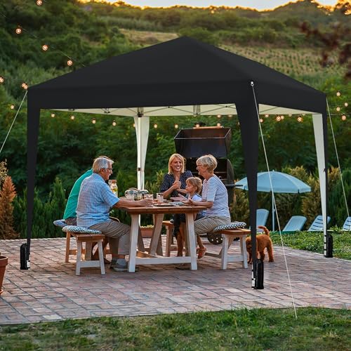 Yaheetech 10x10 Pop Up Canopy with 4 Removable Sidewalls, Portable Enclosed Instant Tent, Waterproof Outdoor Tent, Beach Sun Shelter with 4 Sandbags