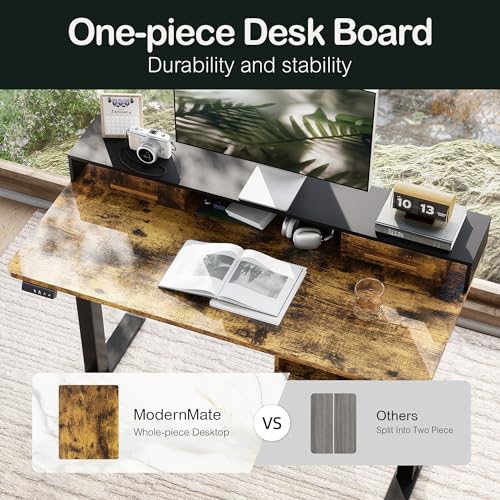 Standing Desk with 4 Drawers, 47.2 x 23.6 Inch Whole Piece Height Adjustable Electric Sit Stand Desk