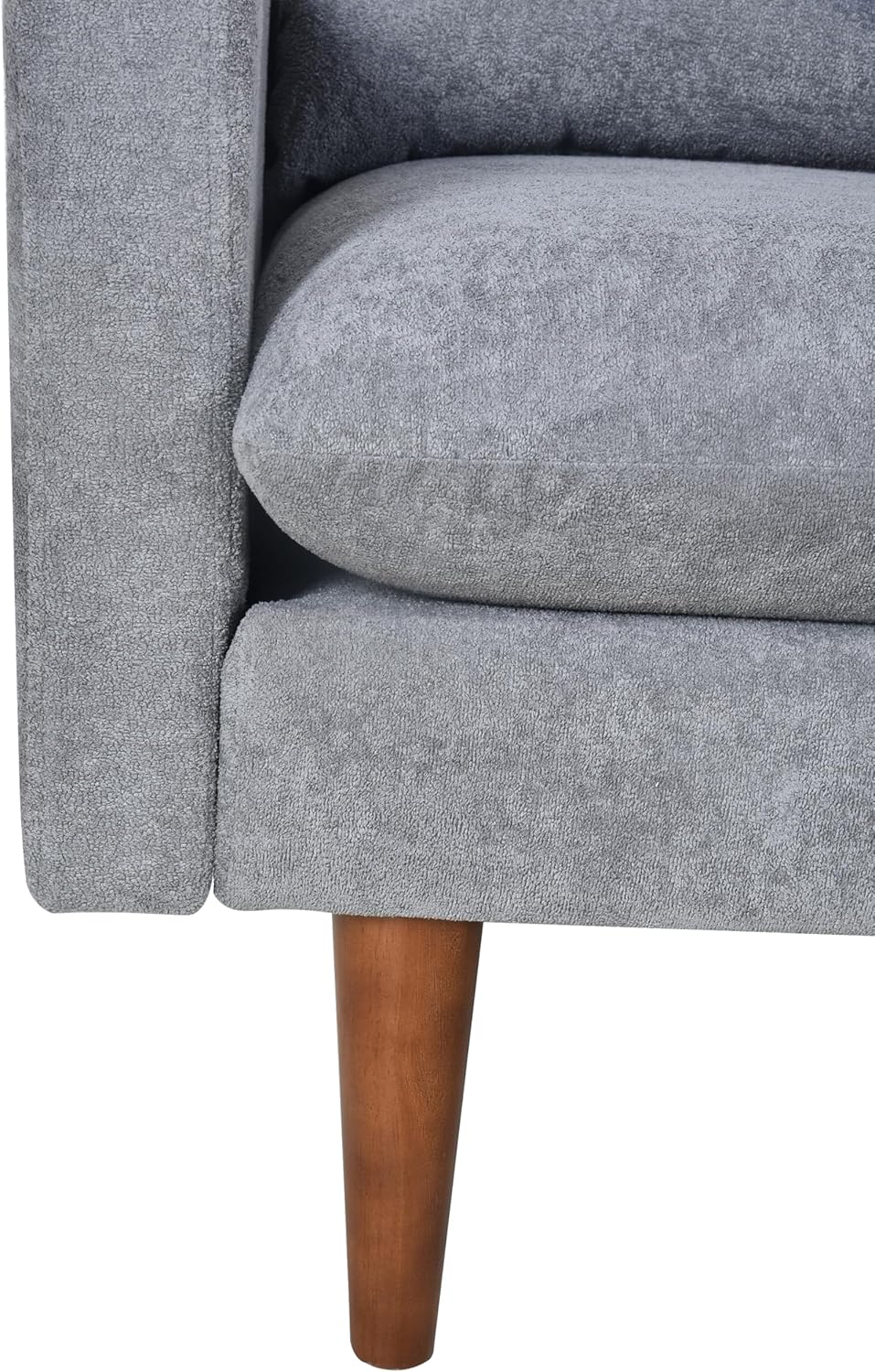 Upholstered Sectional Sofa for Home Apartment Dorm, Bonus Room Compact Spaces w/Chaise Lounge, 3-Seat, L-Shape Design - Grey