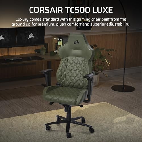 Corsair TC500 Luxe Gaming Chair – Premium Breathable Fabric – Wide Seat – Five-Way Adjustable Armrests – Adjustable Built-in Lumbar Support – 90-160