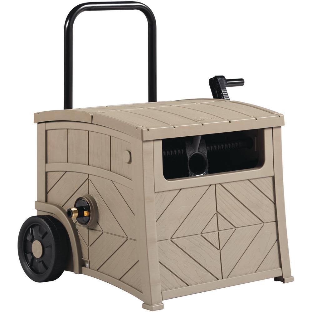 Suncast 150 ft. Free Standing Hideaway Brown Hose Reel