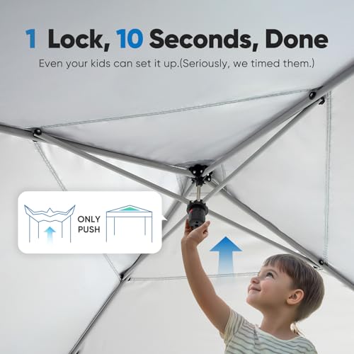 Quictent 6.6'x6.6' Pop up Screened Canopy Tent with Mosquito Netting, Portable Easy up Outdoor Screen House Shelter Fully Sealed for Patio