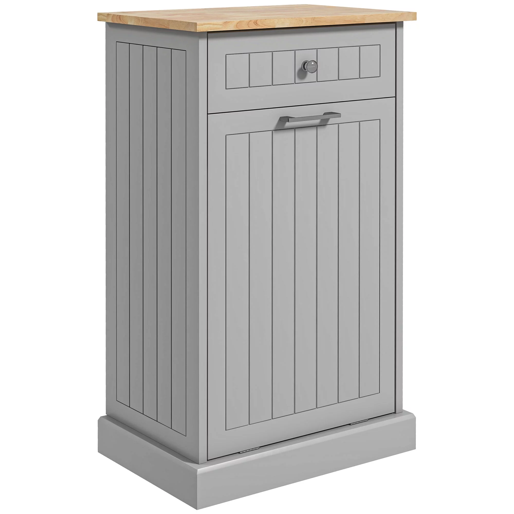 HOMCOM Kitchen Tilt Out Trash Bin Cabinet, Free Standing Recycling Cabinet