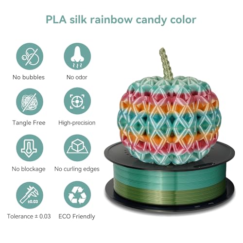 Kingroon Silk PLA Bundle 3D Printer Filament, Dimensional Accuracy +/- 0.03 mm, 10 kg Spool(22lbs)