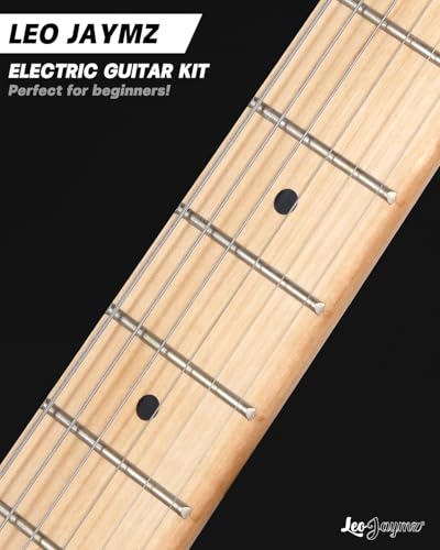 Leo Jaymz 39" Full Size ST Style Electric Guitar Starter Kit with SSH Pickup, 5W Portable Amp, Tuner, Gig Bag, Strap & Accessories (Violet Ocean)