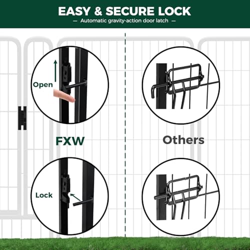 FXW Rollick Dog Playpen for Yard, RV Camping, 32 inch 16 Panels for Small and Medium Dogs│Patented