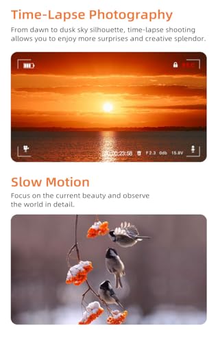 ORDRO M5 Vlogging Camera 3-Axis Gimbal Stabilizer, 5K Handheld Camera 3.5'' Rotatable Touchscreen 120° Wide Angle, IR Night Vision Function