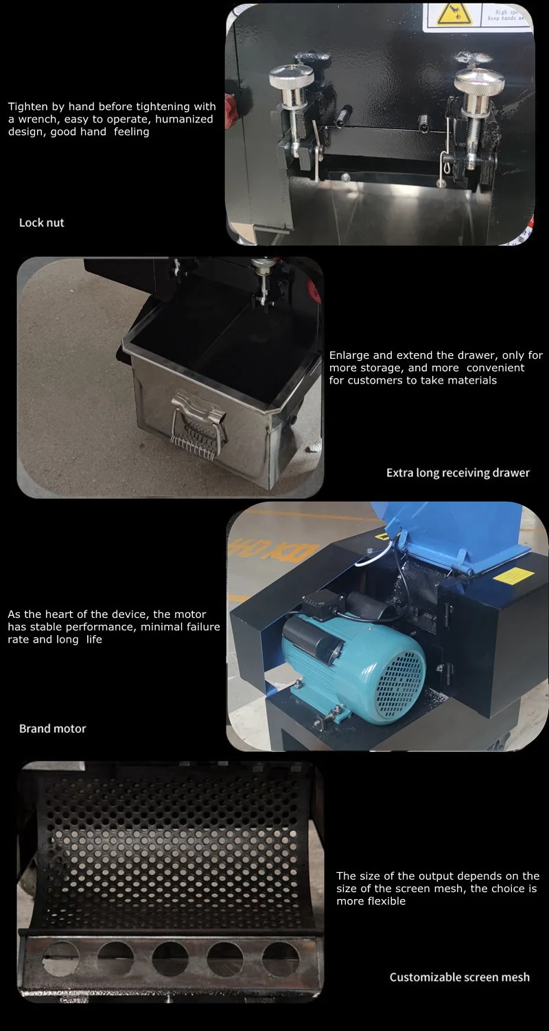 INTBUYING 220V Electric Plastic Shredder Recycling Disintegrator for Plastic Rubber Wood Grain