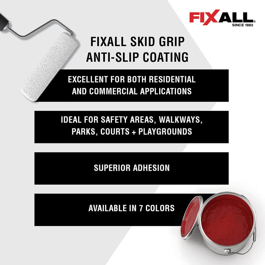 FixALL Skid Grip Anti-Slip Floor Coating, Interior/Exterior - 1 Gallon - Carmel Pack of 2