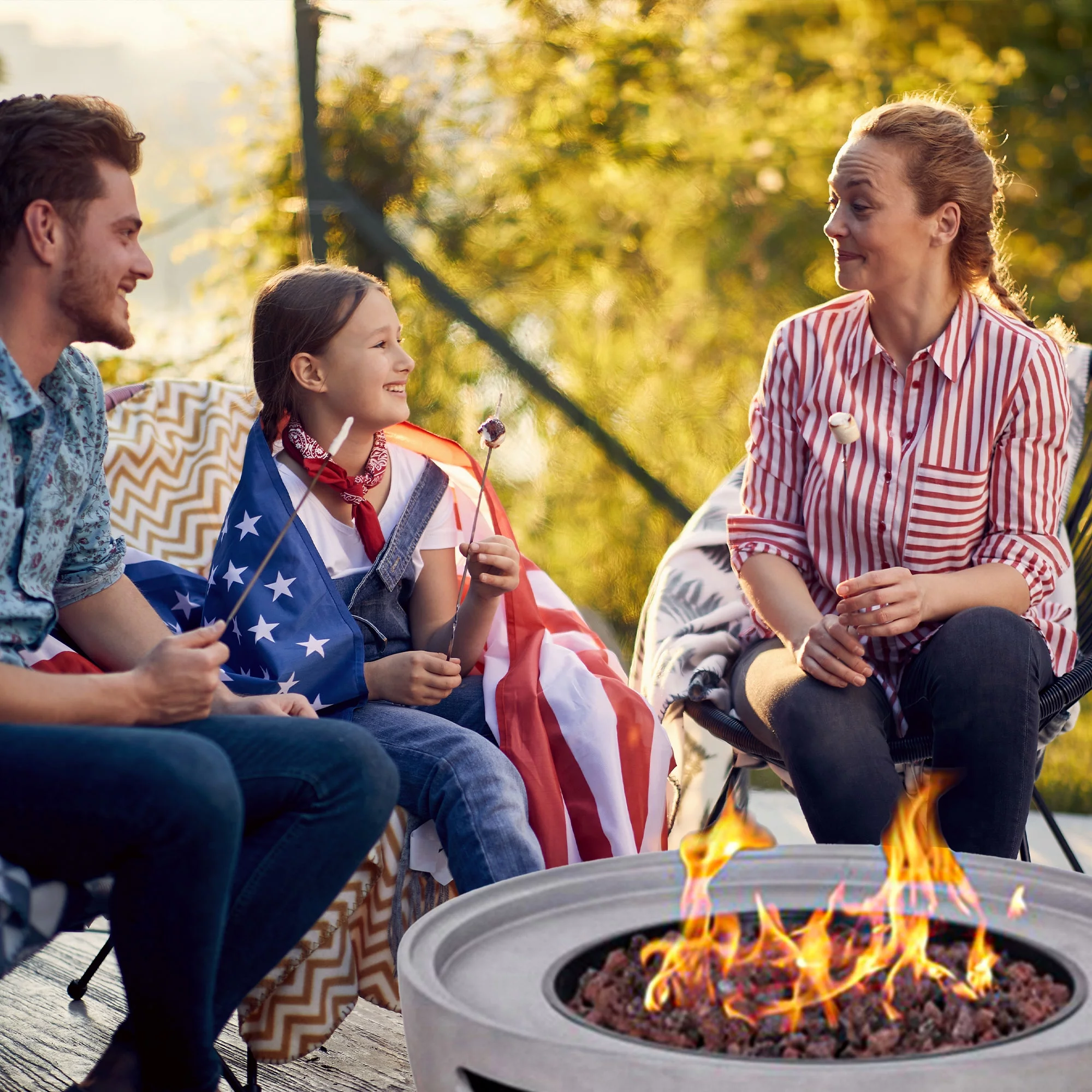 Four Seasons Courtyard 50,000 BTU Round Outdoor Concrete Gas Fire Pit