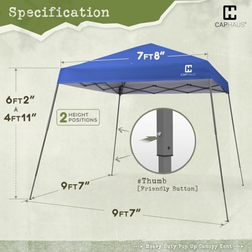 CAPHAUS 12ft x 12ft Patented One-Push Pop Up Outdoor Canopy Tent, Heavy-Duty Commercial Grade w/Central Lock