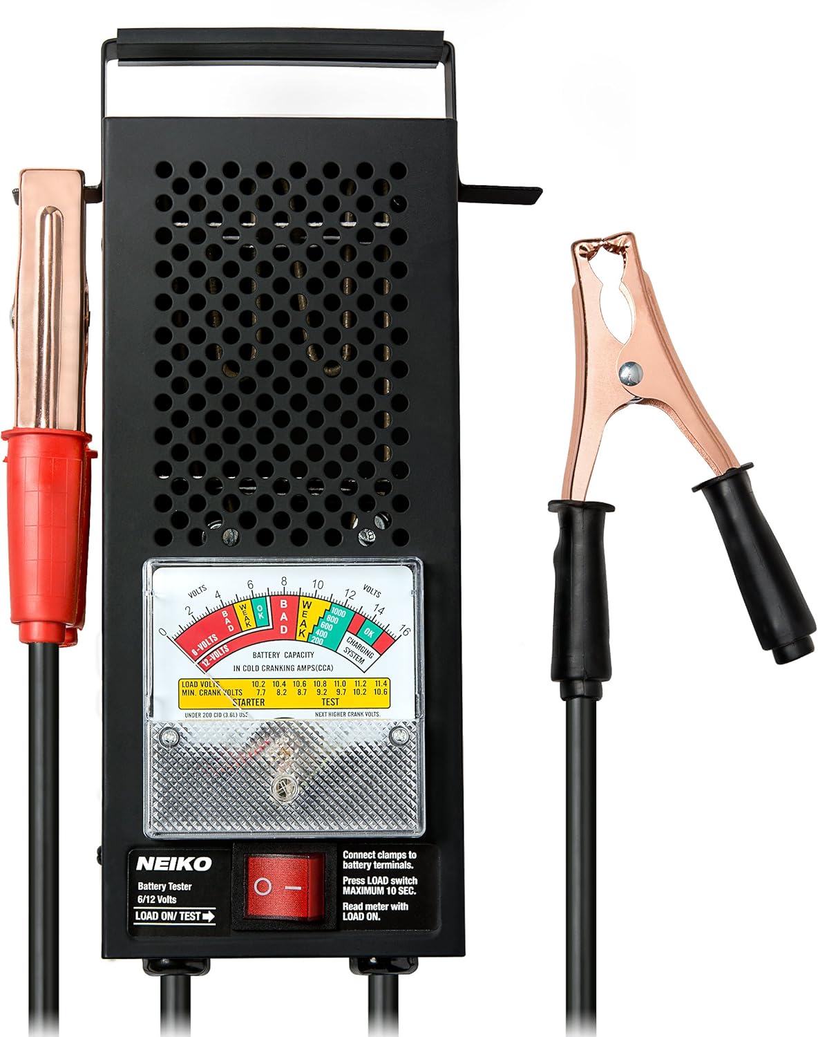 NEIKO 40510A Car Battery Tester | 100 AMP 6 and 12 Volt Automotive Load Checker | CCA Analyzer