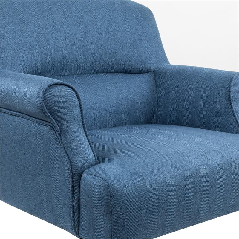 HomeFare Welt Trim Accent Arm Chair in Denim Blue