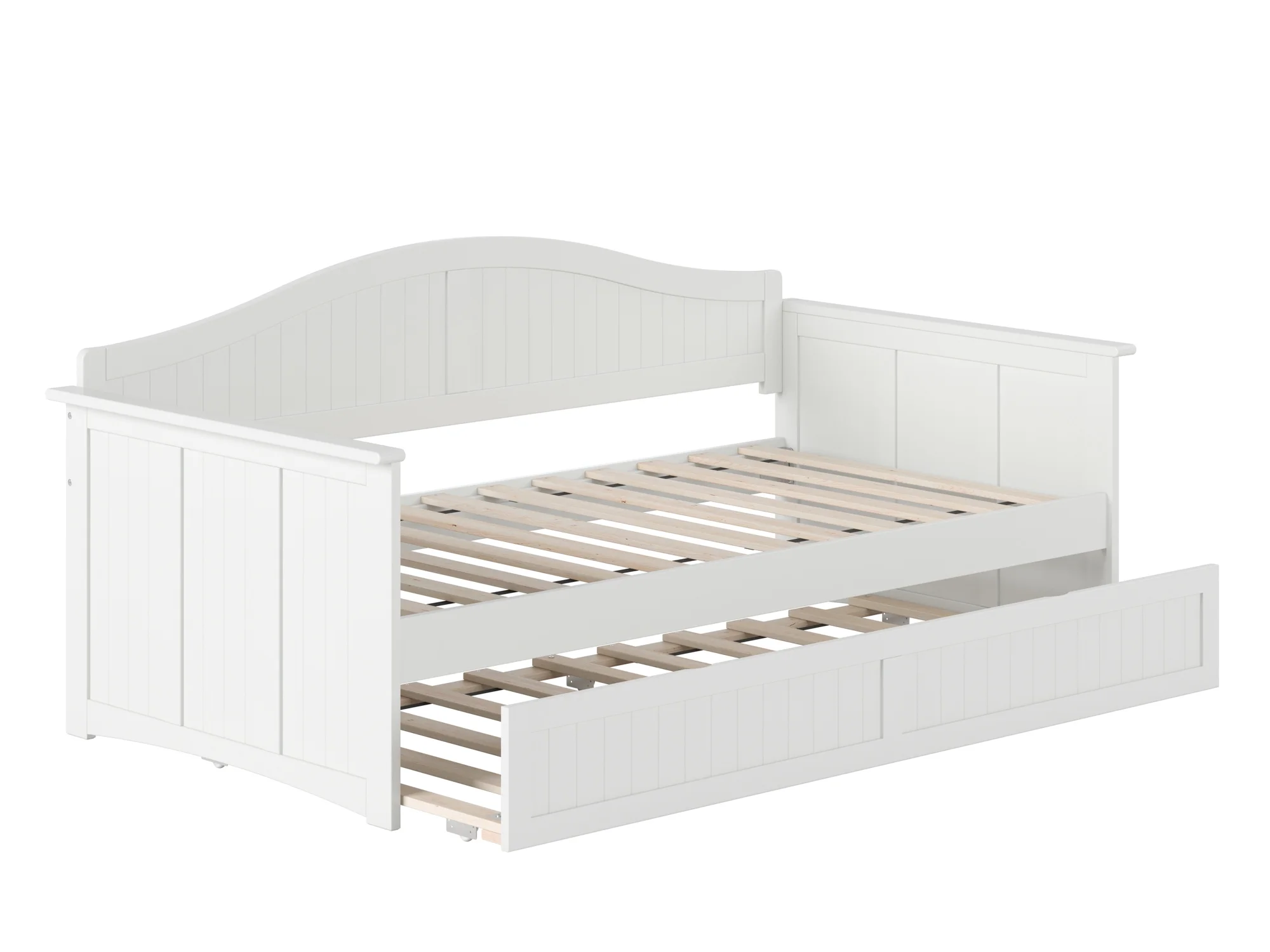 AFI Nantucket Wood Twin Size Daybed Frame with Twin Trundle White