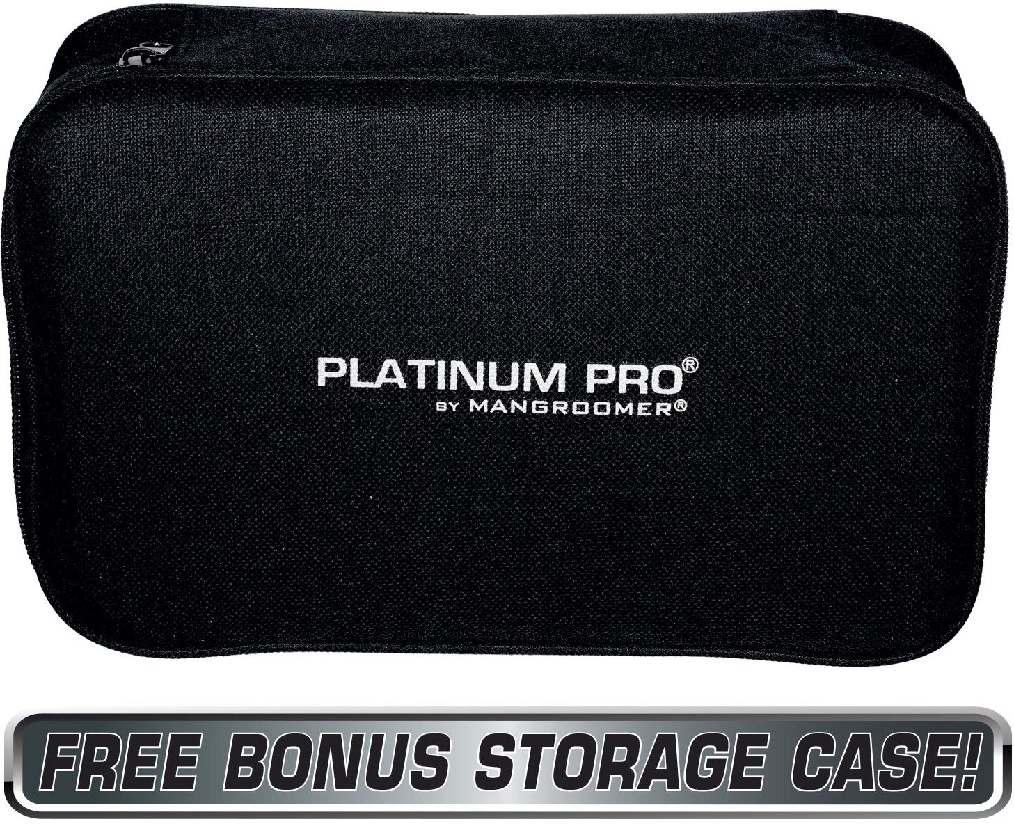 Platinum Pro by MANGROOMER New Back Shaver with 3 Shock Absorber Flex Heads, Power Hinge, Extreme Reach Handle & Bonus Case! (Generation 8.0)