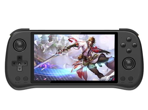 X55 Handheld Game Console with 5.5-Inch IPS Screen,HDMI Output RK3566 CPU, 4000mAh Battery Retro Portable Game Console for Kids and Adults（Black）