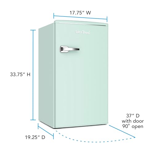 West Bend Mini Fridge with Freezer Retro-Styled for Home Office or Dorm