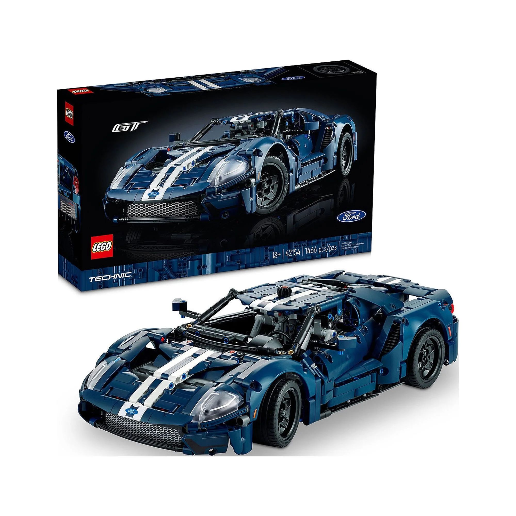 LEGO Technic 2022 Ford GT 42154 Car Model Kit for Adults to Build, 1:12 Scale Supercar, Collectible Set, Great Gift Idea