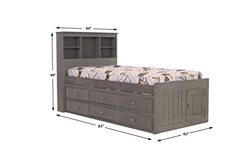 Discovery World Furniture White Full Bookcase Bed with 6 Drawers