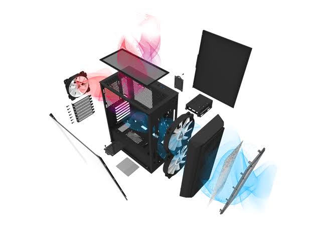 Montech Air x ATX Mid-Tower Case, Super High Airflow, Pre-Installed Dual 200mm ARGB Fans, 120mm ARGB Fan, ARGB Controller, Mothe