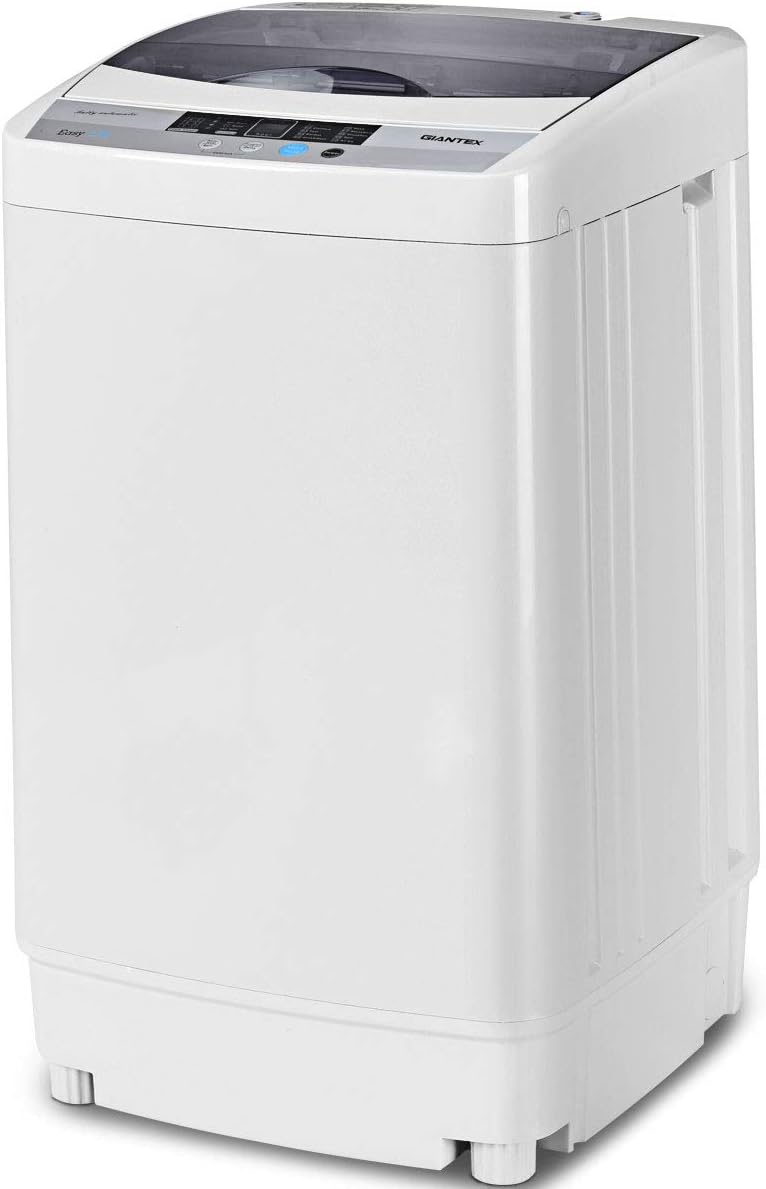 Giantex Full-Automatic Washing Machine Portable Compact 1.34 Cu.ft Laundry Washer Spin with Drain Pump