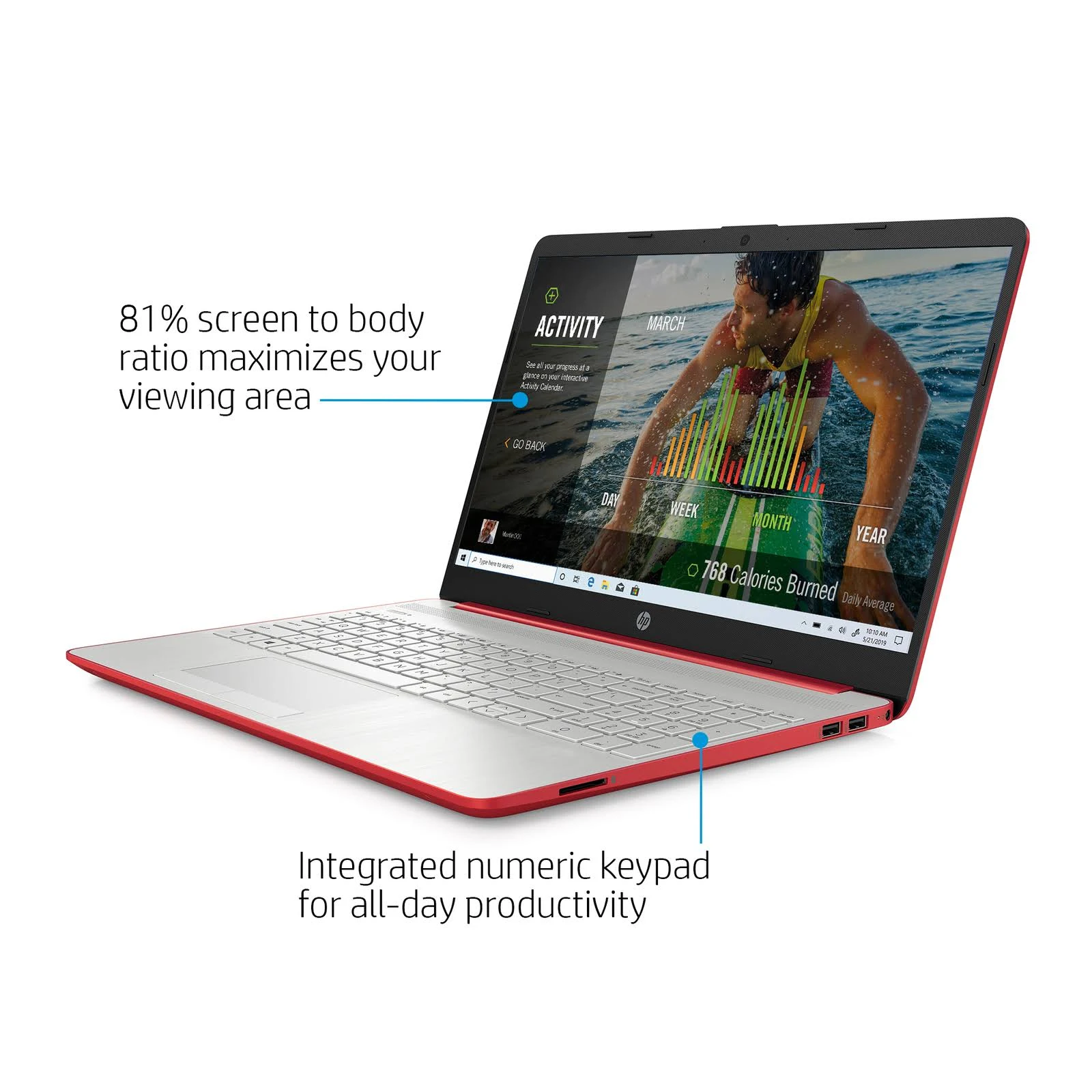 HP 15.6 inch Pentium 4gb/500gb Laptop-Scarlet Red