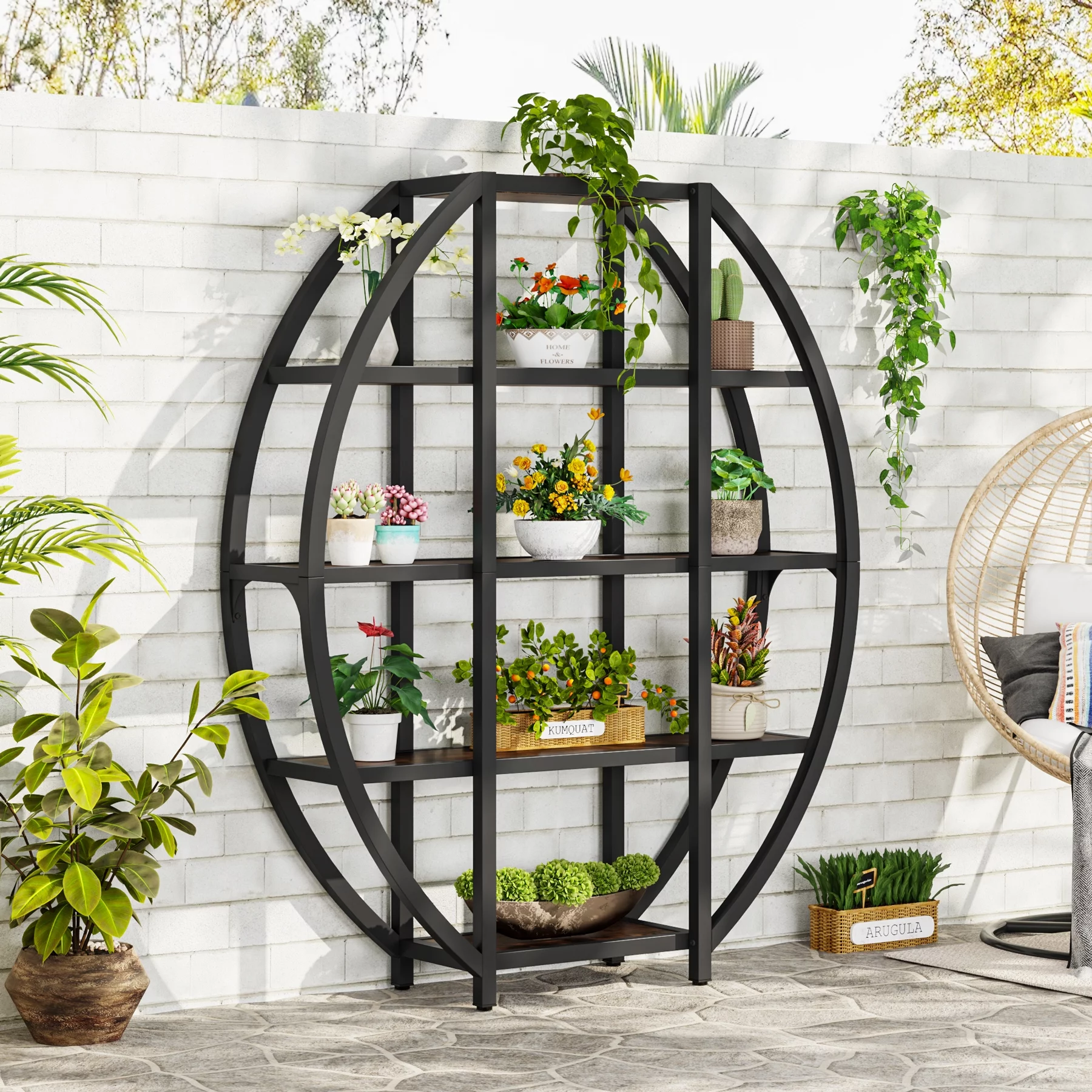 Tribesigns 69" Tall Bookshelf, 5 Tiers Large Etagere Bookcase Storage Shelves