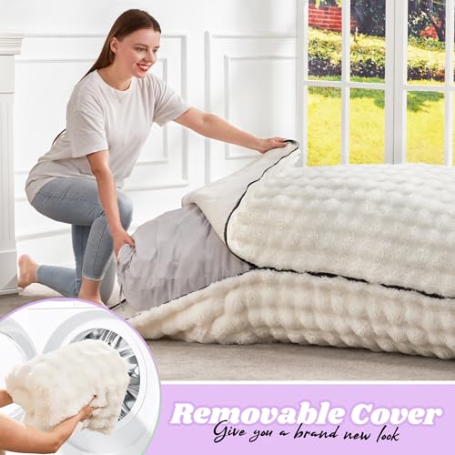 Hobestluk 3 in 1 Bean Bag Chair Giant Bean Bag Chairs Convertible Bean Bag Floor Cushion with Machine Washable Cover