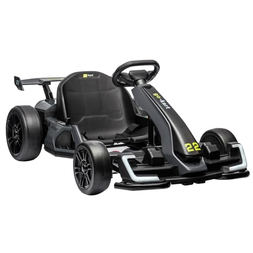 24V Kids Go Kart,300W Powerful Electric Drift Kart Car with Adjustable Seat,IDE On Toy with 4 Speed Mode,Big Battery, Drift/Sports Mode, Eva Tire