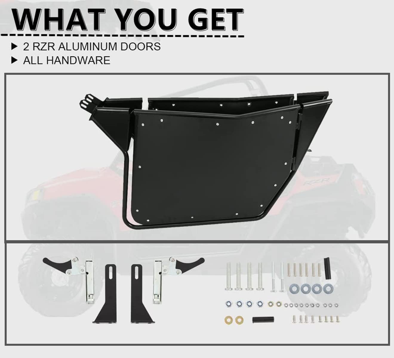 KINTOP UTV Doors Compatible with Polaris 2008-2014 RZR 800/800 S/570/XP 900 2 Door Models