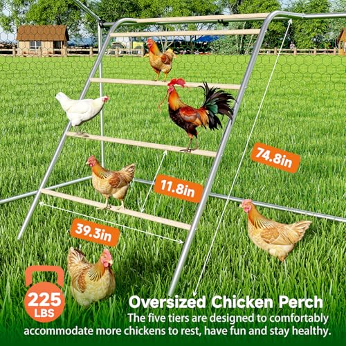 Chicken Coop Poultry Cage Large Metal Hen Run with Water-Resident Cover for Rabbit Duck House Outdoor Walk-in Chicken Pen for Yard