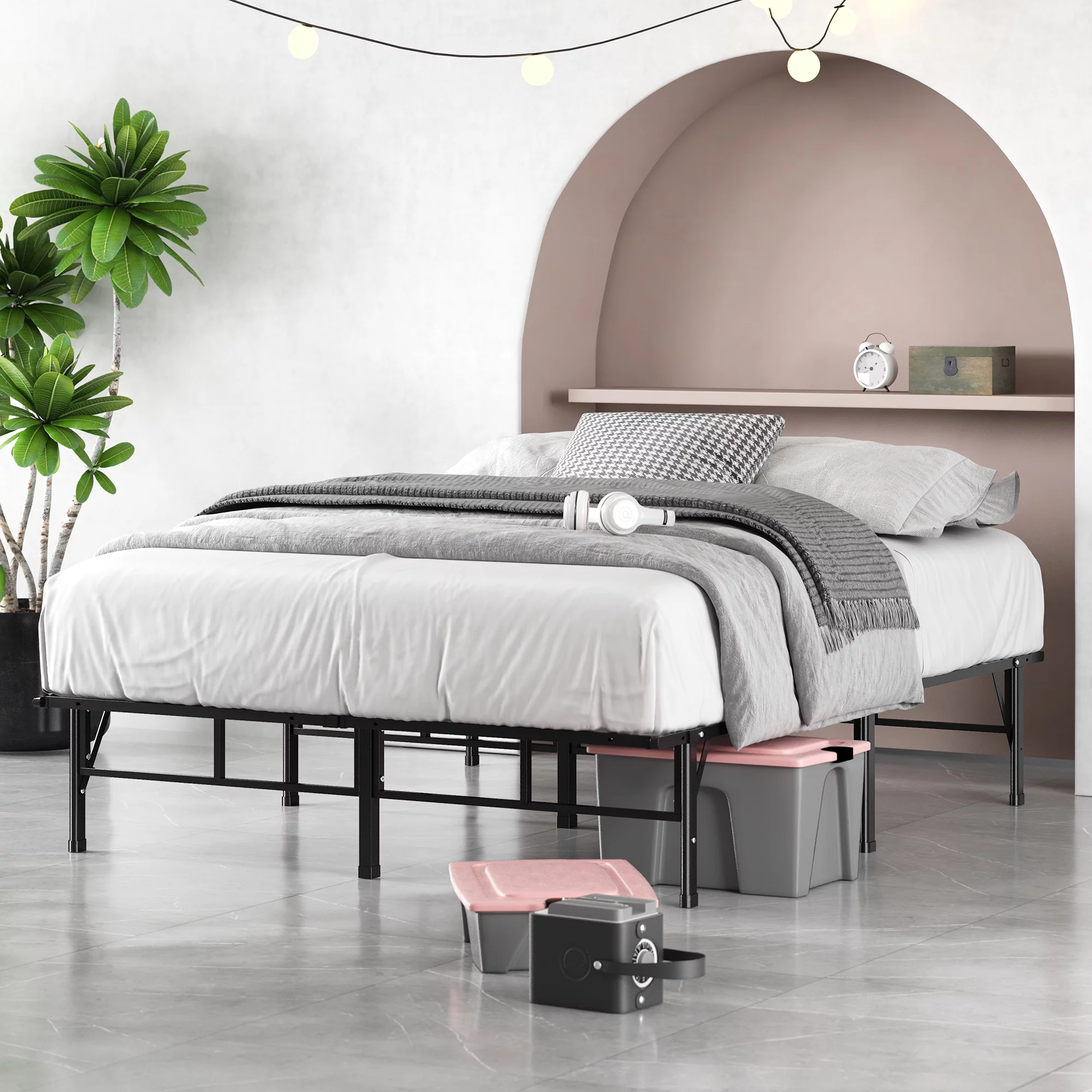 Zinus 14" Metal SmartBase Compack® Mattress Foundation, Bed Frame, Queen