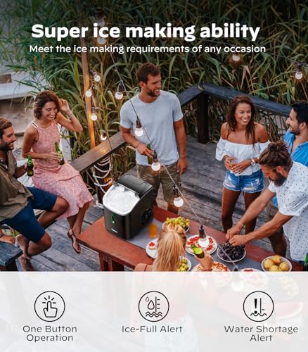 Nugget Ice Maker Countertop, Silonn Chewable Pellet Ice Machine with Self-Cleanin Function, 33lbs/24H Portable Ice Makers for Home Kitchen Officce